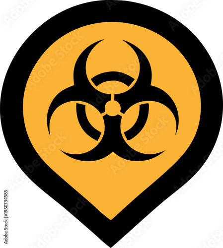 Bold Biohazard Warning Symbol Safety Sign