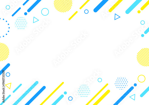 夏カラーの幾何学フレーム背景素材 A4サイズ A3サイズ 白銀比 透過