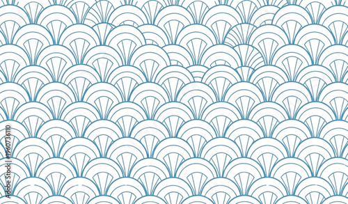 Obraz na plátne Japanese ukiyo-e style ocean wave vector illustration with detailed flowing cres