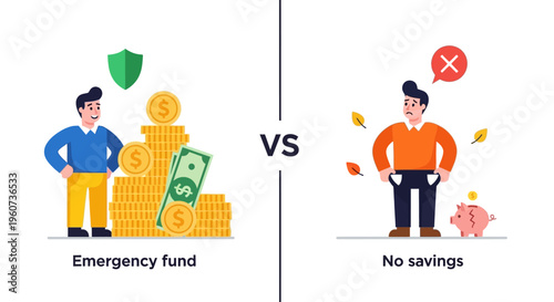 Visualizing Financial Futures The Crucial Contrast Between Building an Emergency Fund and Living Without Savings
