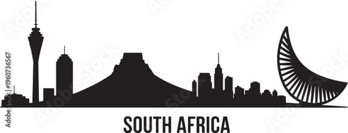 South africa skyline detailed silhouette vector illustration isolated on transparent background