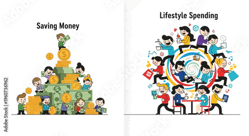 Saving Money Versus Lifestyle Spending A Visual Comparison of Financial Choices