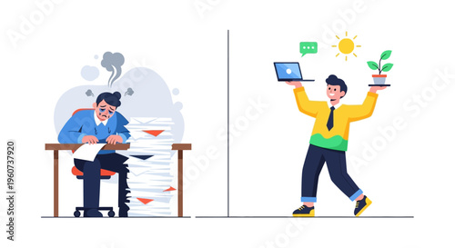 Finding Harmony Navigating the Spectrum from Overwhelming Work Stress to Productive Well-being and Balanced Lifestyle