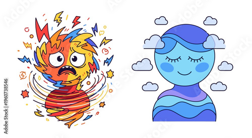 Emotional Contrast The Turbulent and the Tranquil Being