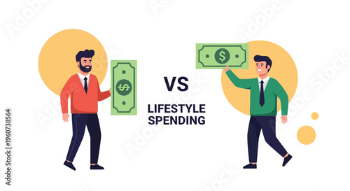 Financial Decision Making A Visual Comparison of Prudent Saving Habits Against Everyday Lifestyle Spending Choices