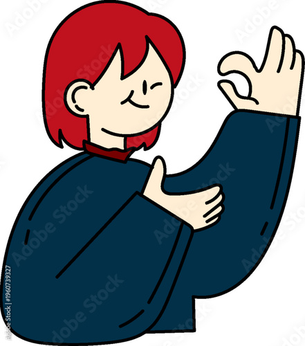 Red-haired woman in blue sweater doing yoga, brand strategy brainstorm