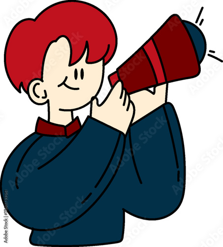 boy using megaphone for brand strategy brainstorm
