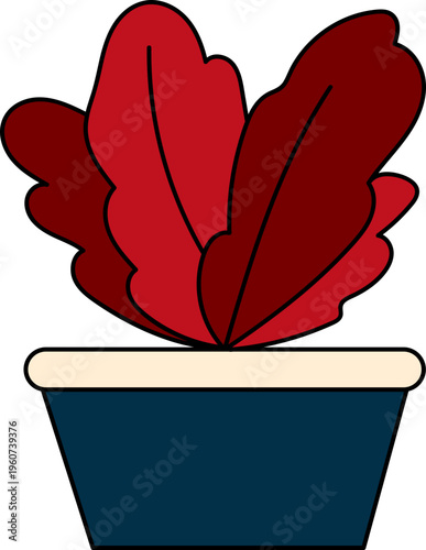 Brand strategy brainstorm with potted red plant