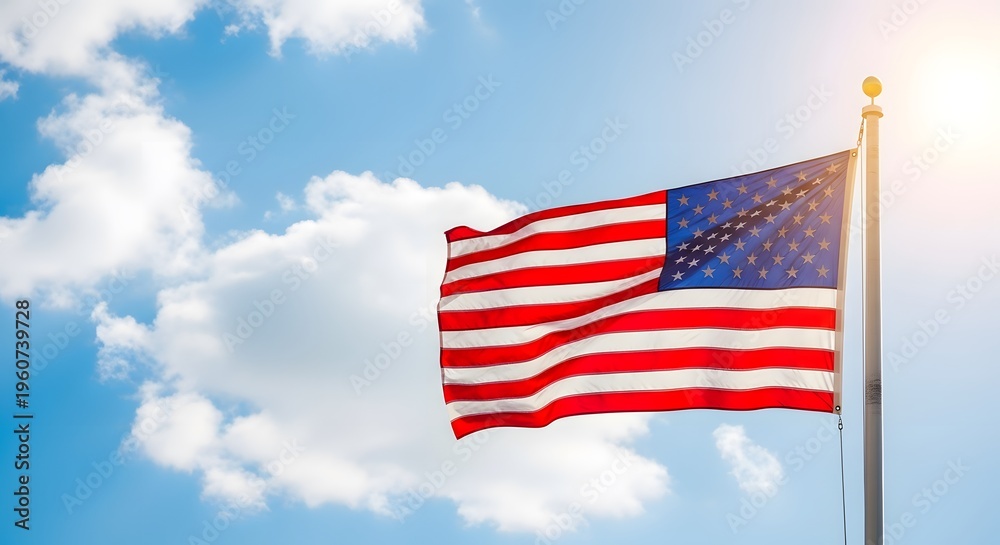 Obraz premium American flag waving in the wind