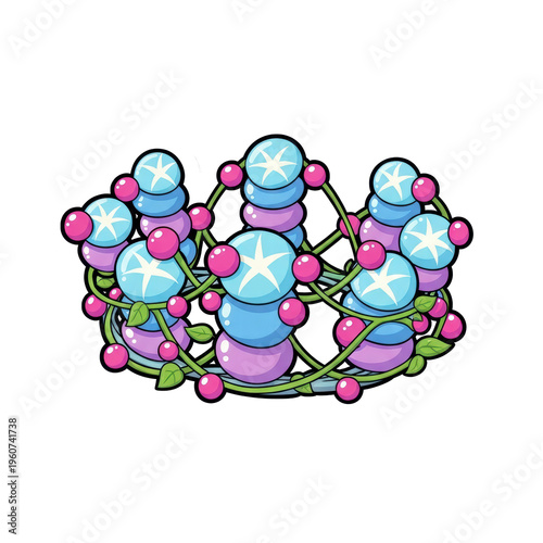 Fantasy jewel crown entwined with vines