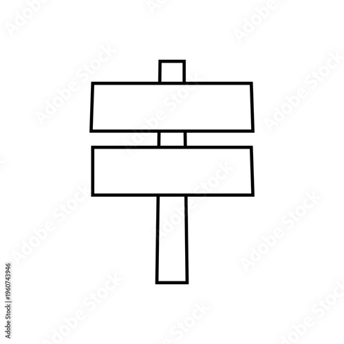 Blank Vector Sign Board Sketch. Wooden Signpost Line Art Illustration. Simple Directional Road Sign Drawing. rustic road sign for navigation, destination guide, hiking trail, and information