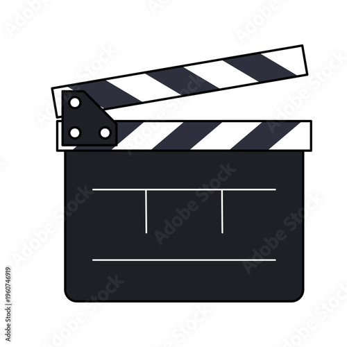 Vector Illustration of an Open Movie Director's Clapperboard with Slate