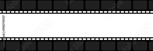 Film line strip background illustration. Minimal cinema frame vector design with movie reel elements