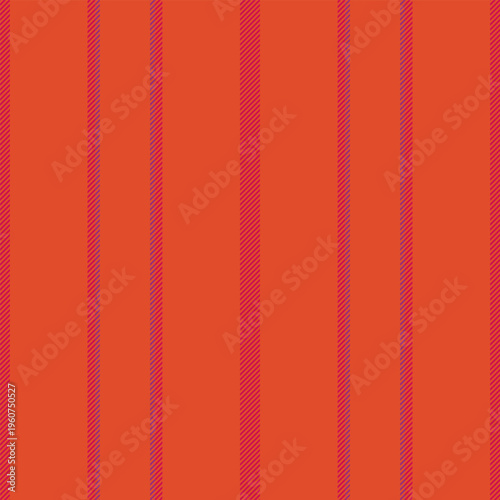 Surface seamless background fabric, royal stripe vector vertical. Mnfinity lines pattern textile texture in red and pink colors.