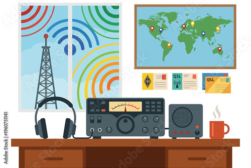 Home Amateur Radio Station for Worldwide Communication