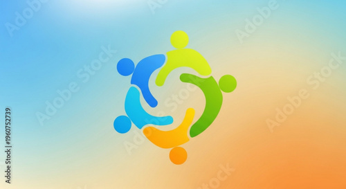 Diverse people joining hands in unity colorful teamwork and partnership symbol on gradient background