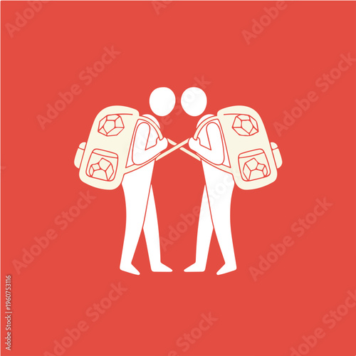 Friends Supporting Each Other with Heavy Emotional Burdens Representing Mental Load Sharing and Human Connection – Vector Illustration