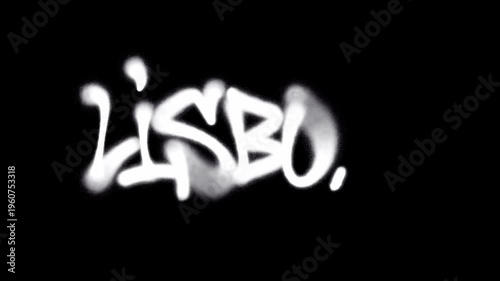 Lisbon Street Art Motion Animation in 4K Featuring Graffiti Tag Spray Paint on Urban City Wall with Realistic Aerosol Drips and Portuguese Vandal Aesthetic.