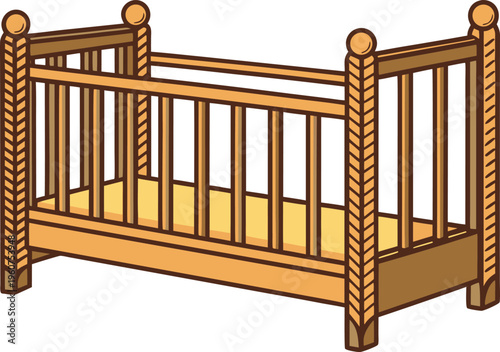 Wooden Cot Bed Furniture Design. Simple Cot Bed Interior Furniture. Baby Cot Sleeping Bed Concept. Modern Cot Bed Minimal Furniture. Classic Wooden Cot Sleeping Furniture. Cot Bed Home Interior 