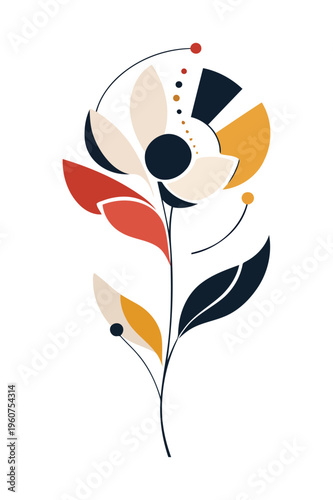 Abstract Floral Minimal Botanical Vector