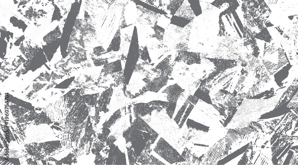 Naklejka premium Abstract monochrome textured background with rough brush strokes and speckled patterns