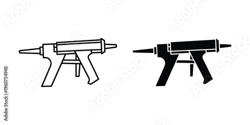 Comparison of a lightweight firearm and its filled-in silhouette version