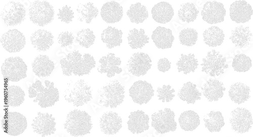 Abstract organic shapes and dots pattern black and white line on white background