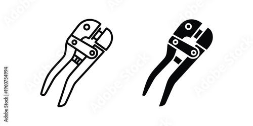 Comparison of standard and heavy-duty bolt cutters in black and white illustration