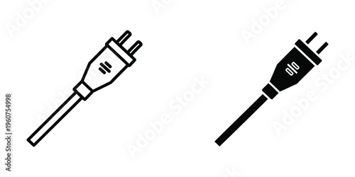 Comparison of two different types of electrical power plugs side by side