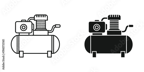 Comparison of air compressors in different styles and colors