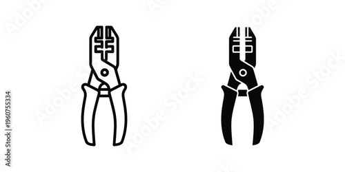 Comparison of a standard and locking pliers design in black and white illustration