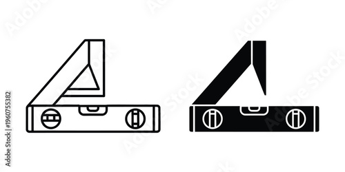 Level tools showing horizontal and vertical alignment indicators