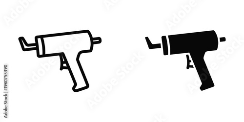 Comparison of a spray gun with different material fill levels in the container