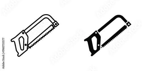 Two different types of hand saws illustrated in black and white line art