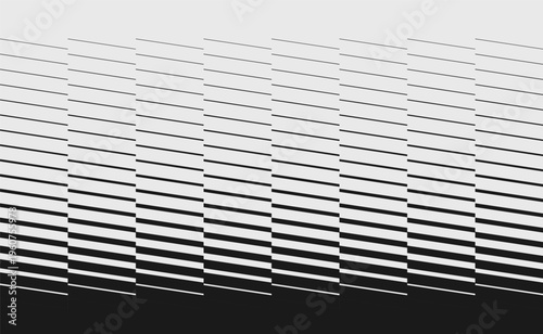 Striped linear pattern. Dynamic structure with slanted lines of varying thickness (thin and thick stripes). Transition effect. Geometric background. Illustration for presentation or digital design.