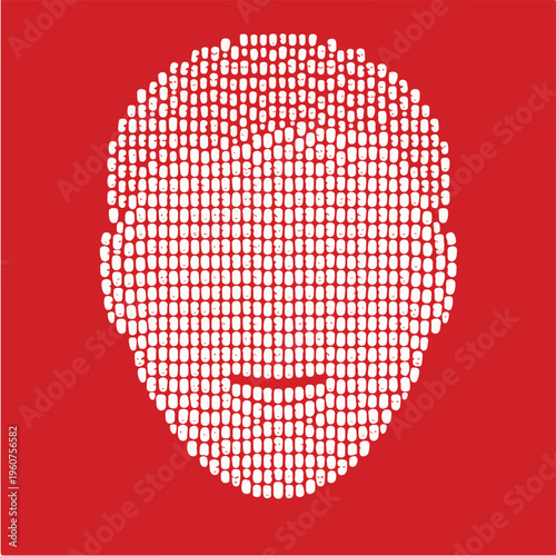 Face Made of Multiple People Representing Collective Identity, Community and Social Network Influence – Vector Illustration