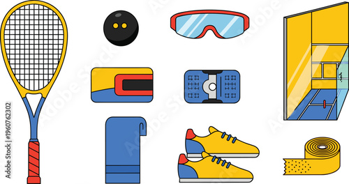 Creative art supplies and designer tools flat icon set