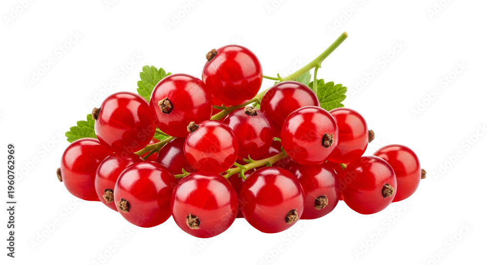 Obraz premium A vibrant cluster of red currants against a black background
