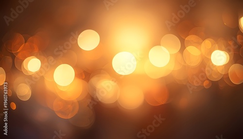 Abstract background featuring soft golden bokeh lights with a warm, dreamy atmosphere and elegant blurred circles on a dark background.