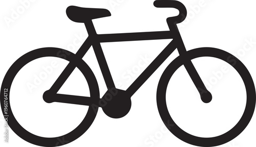 A minimalist monochrome silhouette of a bicycle, perfect for conveying themes of transportation, fitness, and outdoor activities.