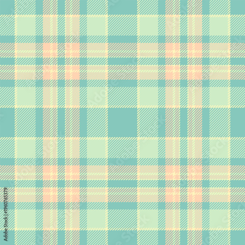 Male tartan vector check, nice plaid pattern fabric. Indian background texture seamless textile in light and teal colors.