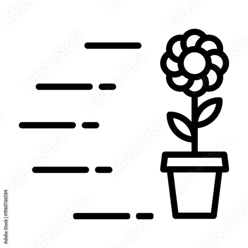 Flowers icon vector. Flower delivery Illustration sign. Flower shop symbol. Garden logo.