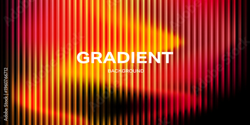 Ripple glass gradient background with vertical translucent stripes in red, orange, and yellow over black. Glowing blurred texture with refraction effect, glossy light, and strong contrast.