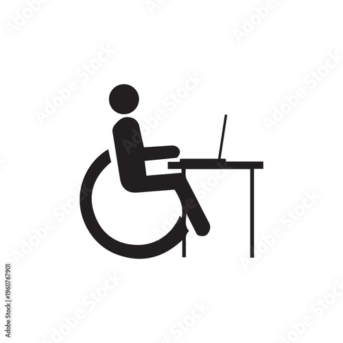 disabled worker illustration over white color background
