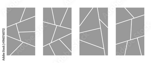 Set of collage grid manga comic storyboard layout panel blank template. Empty page frame for comic book, photo collage, poster, flyer. Vector illustration