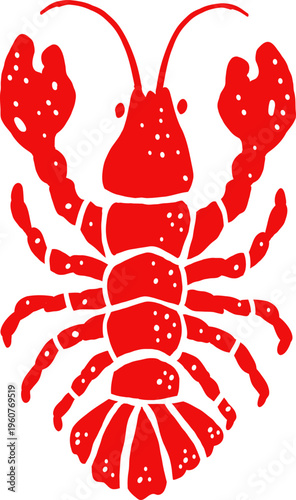 Red Lobster Vector Icon Illustration