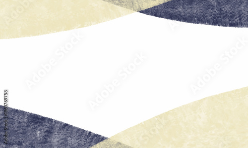 ネイビーとイエローの手描き風ウェーブが洗練された背景素材,フレーム