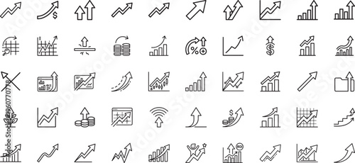 Profitable investment and return on capital icons for financial success