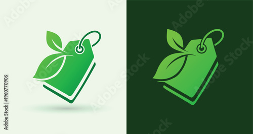 Eco Leaf Price Tag Logo for Sale Discount Retail Branding
