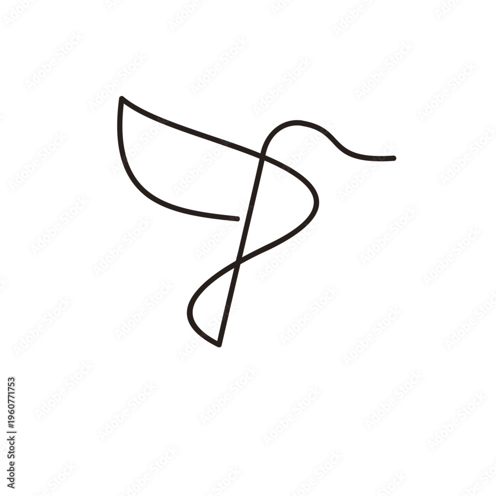 Fototapeta premium Minimalist Line Art Flying Bird Logo Design